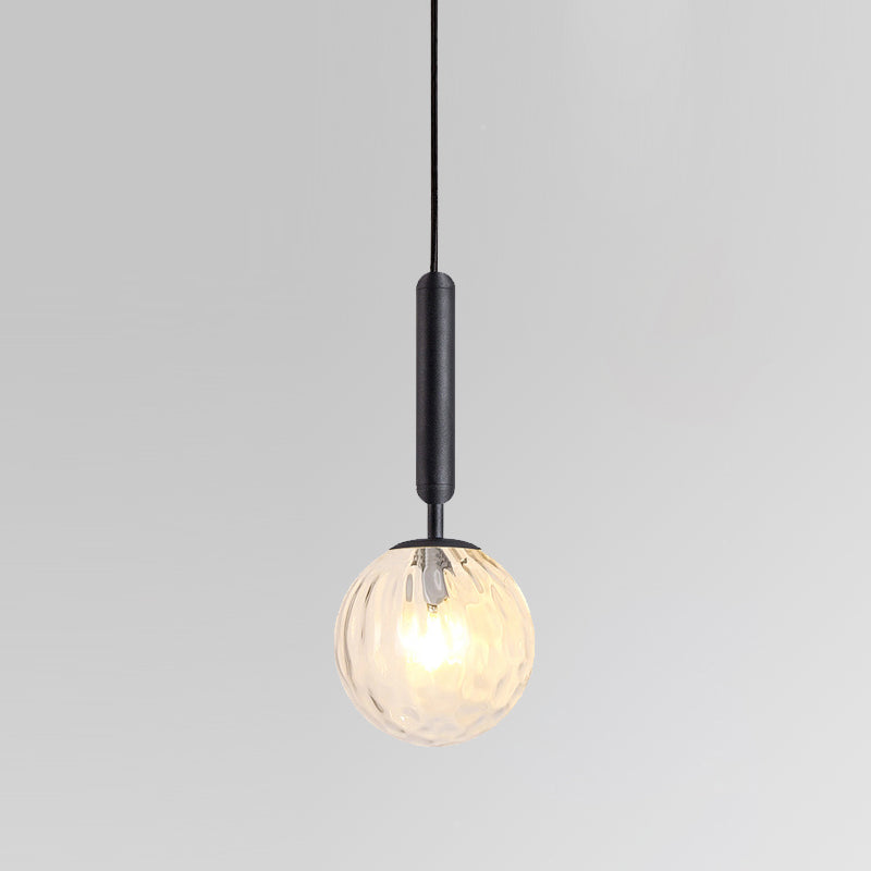 Glass Spherical Pendant Lighting Fixture Modern Style Hanging Pendant Light for Bedroom