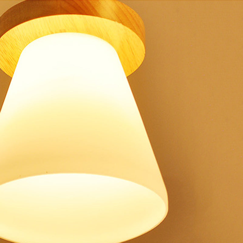 En bois conical pendentif plafonnier léger nordique blanc nordique kit de lumière suspendue pour salle à manger