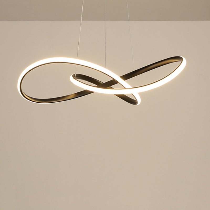 24.5" Wide Modern Chandelier Twisted LED Ceiling Lamp for Living Room Bedroom