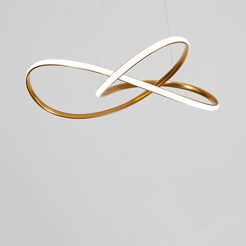 24.5" Wide Modern Chandelier Twisted LED Ceiling Lamp for Living Room Bedroom