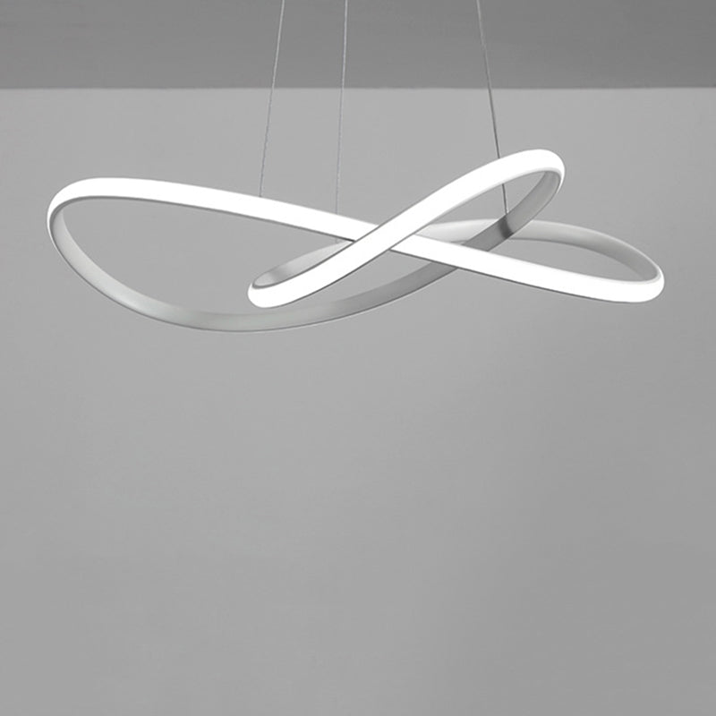 24.5" Wide Modern Chandelier Twisted LED Ceiling Lamp for Living Room Bedroom