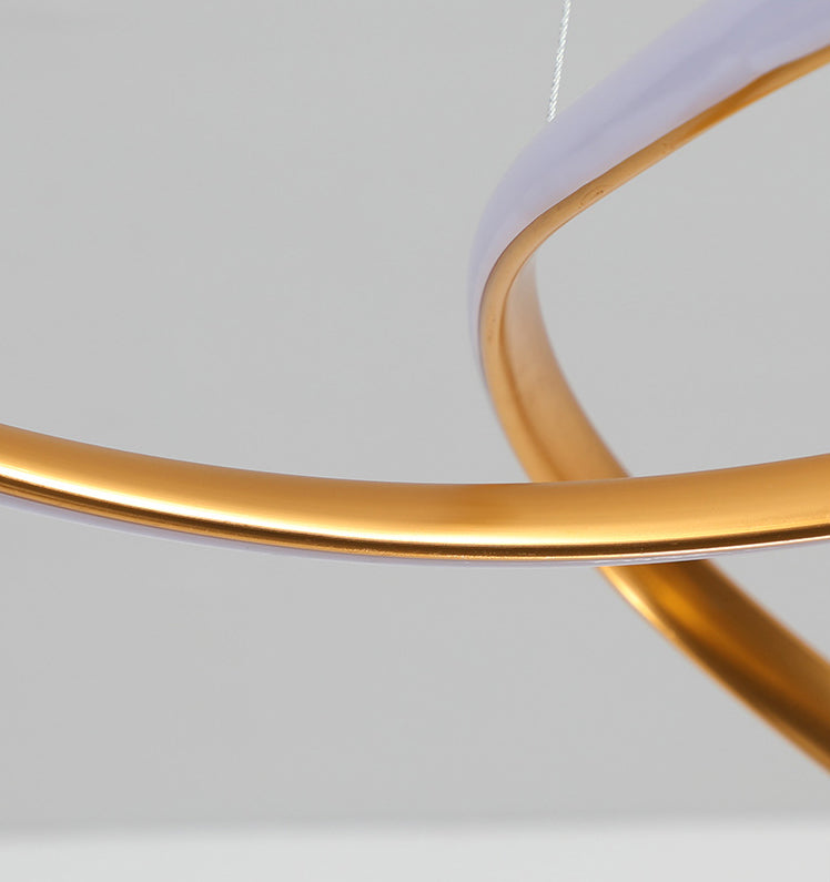 24.5" Wide Modern Chandelier Twisted LED Ceiling Lamp for Living Room Bedroom