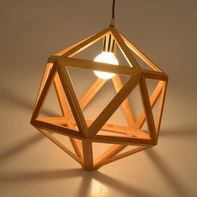 Cage en bois pendant éclairage