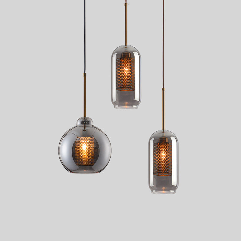 Moderner Stil Anhänger Beleuchtung Einfach 1 Kopf transparentes Glashänge Deckenleuchte für Cafe Shop