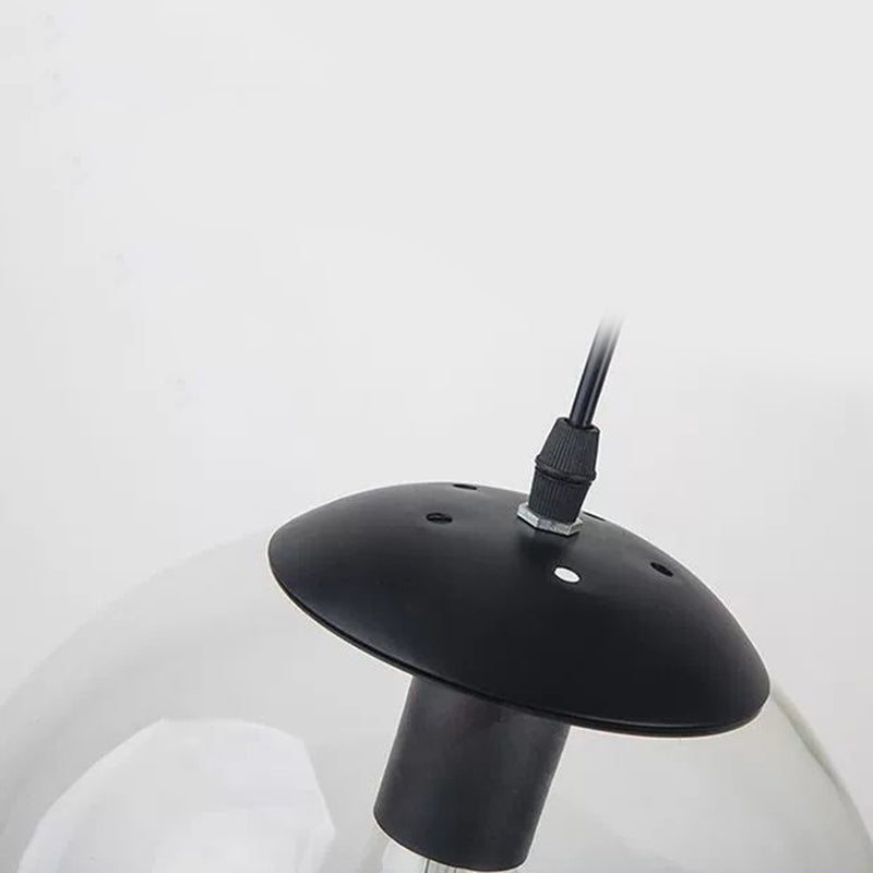 Esszimmer 1 Kopfkugel hängend hängendes klares Glas moderner Beleuchtung Anhänger