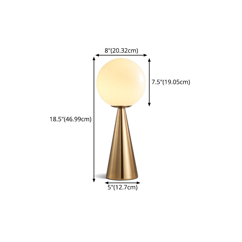 Ultra-modern Simplicity Globe Table Lamp White Glass Nightstand Lamp for Bedroom