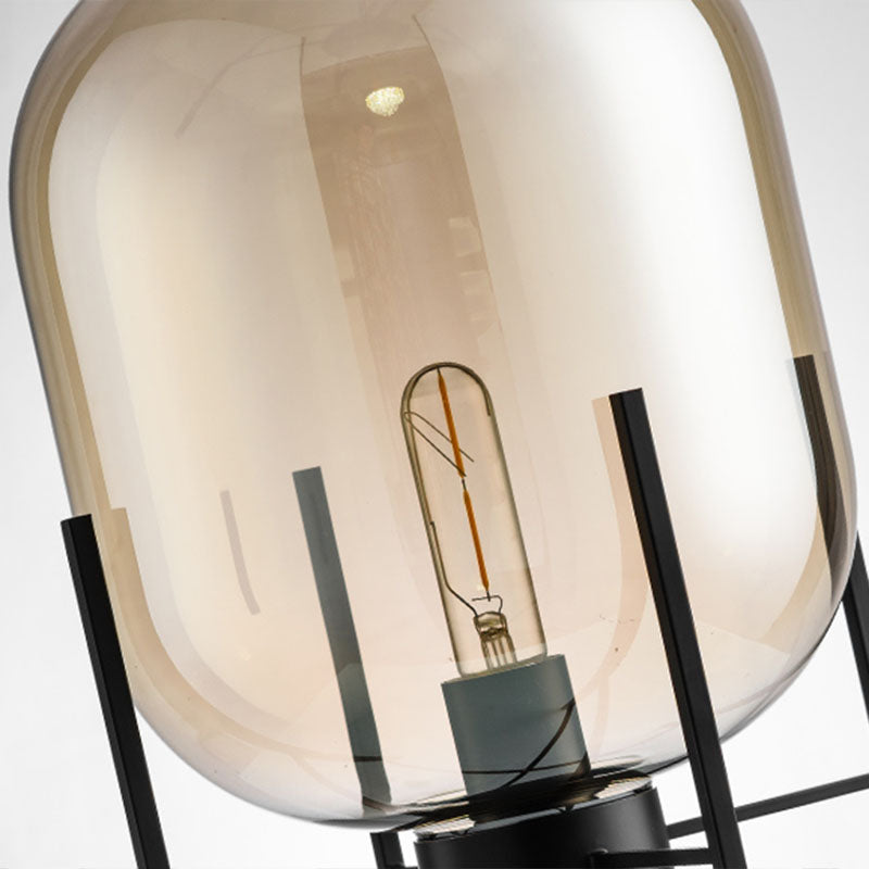 Ultramoderne eenvoud vat tafellamp glas nachtkastje lamp voor slaapkamer