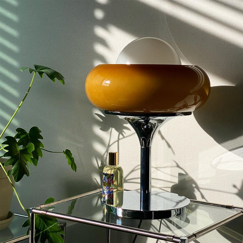 Lampe de table tarte à œufs d'oeuf ultra-moderne lampe de chevet en verre soufflé à la main pour chambre à coucher