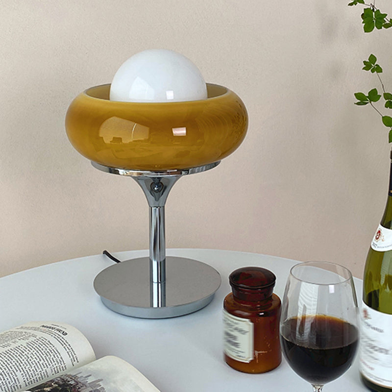 Lampe de table tarte à œufs d'oeuf ultra-moderne lampe de chevet en verre soufflé à la main pour chambre à coucher