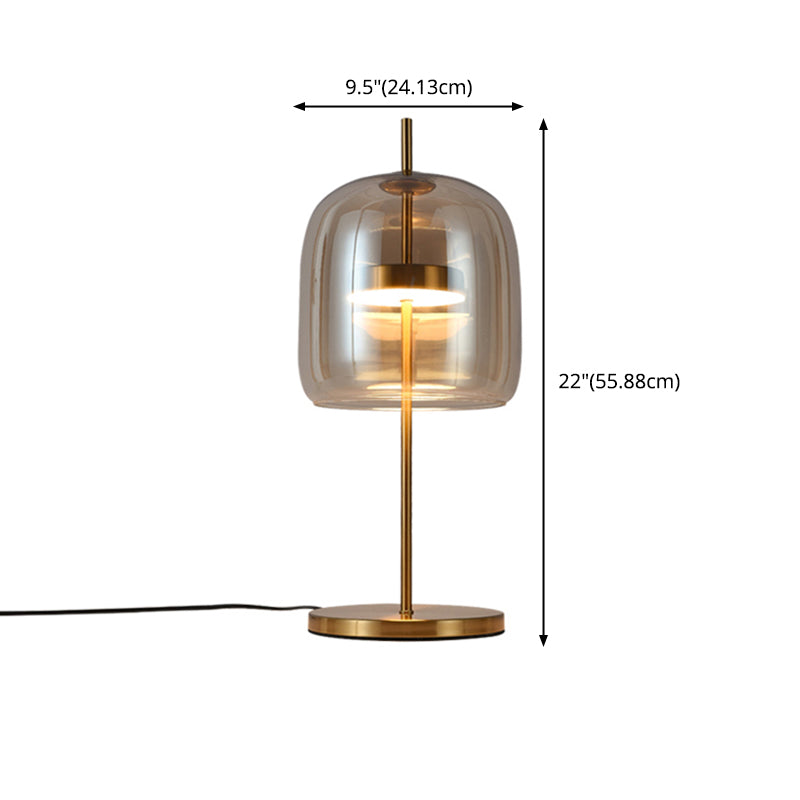 Ultra-modern Simplicity Bell Table Lamp Glass Nightstand Lamp for Bedroom