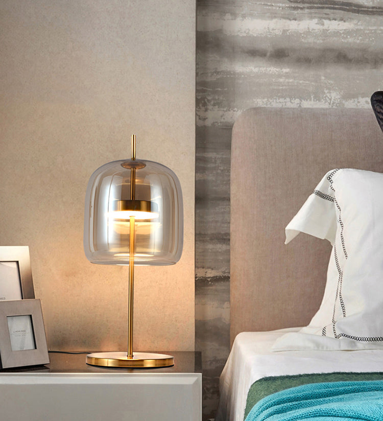 Ultra-modern Simplicity Bell Table Lamp Glass Nightstand Lamp for Bedroom