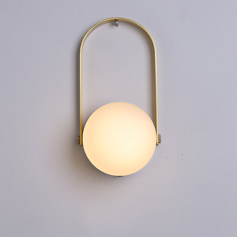 Ultra-modern Simplicity Globe Table Lamp White Glass Nightstand Lamp for Bedroom