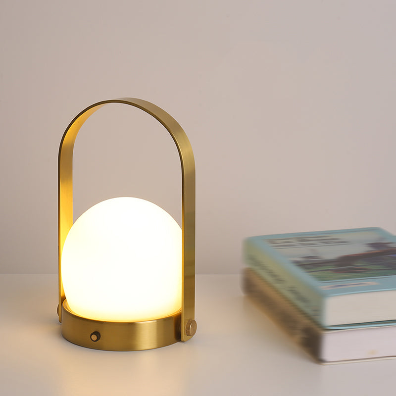 Ultra-modern Simplicity Globe Table Lamp White Glass Nightstand Lamp for Bedroom