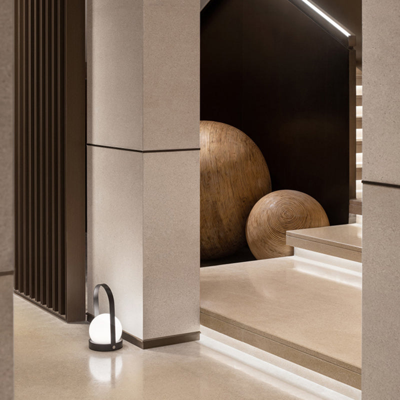Ultra-modern Simplicity Globe Table Lamp White Glass Nightstand Lamp for Bedroom