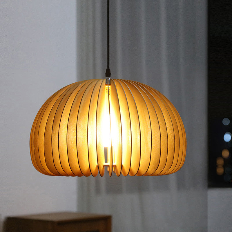 Pumpkin suspendue plafonnier simple bois beige pendant suspendu pour salle à manger