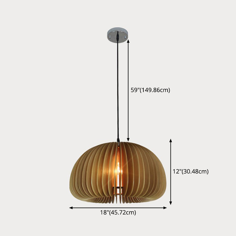 Pumpkin suspendue plafonnier simple bois beige pendant suspendu pour salle à manger