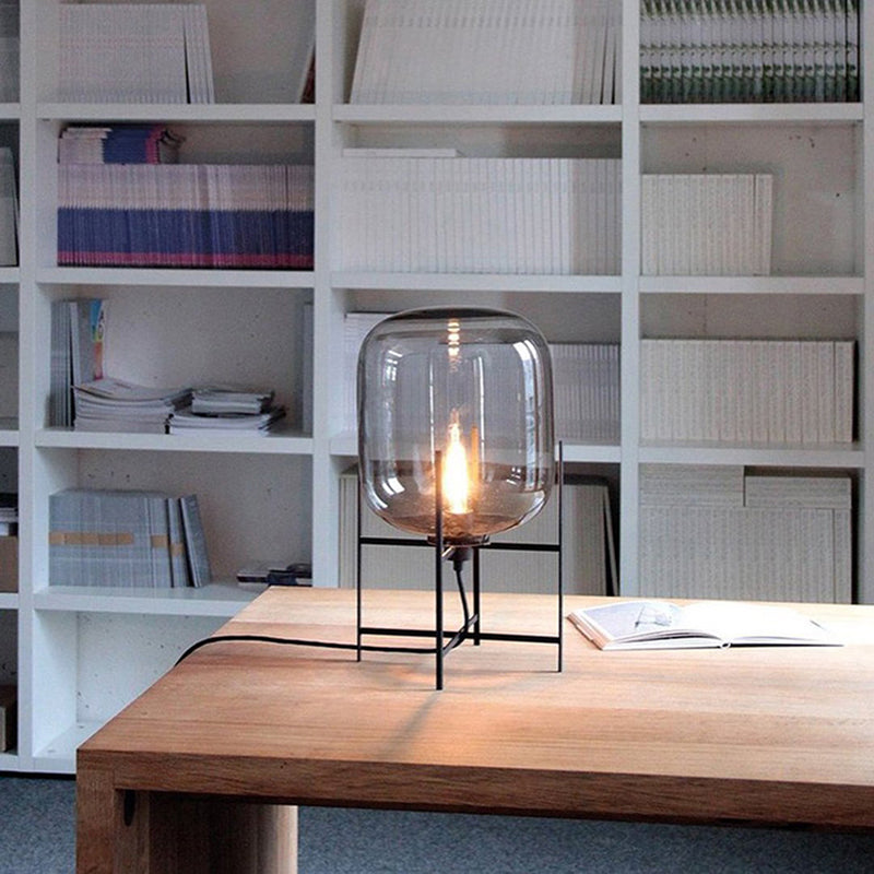 Ultramoderne eenvoud vat tafellamp glas nachtkastje lamp voor slaapkamer