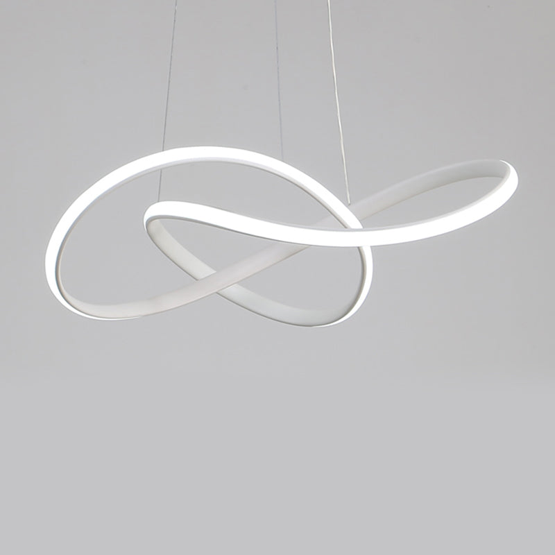2 Color Optional Twisting Metal Pendant Lamp Simplicity LED Chandelier Light for Office