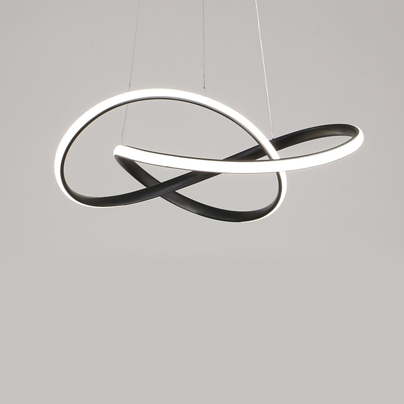 2 Color Optional Twisting Metal Pendant Lamp Simplicity LED Chandelier Light for Office