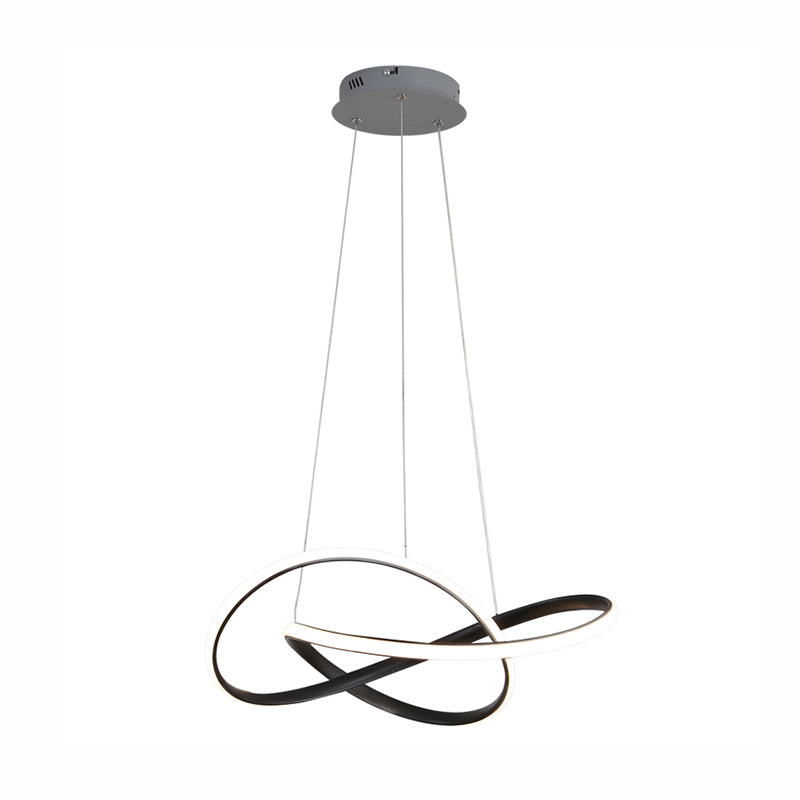 2 Color Optional Twisting Metal Pendant Lamp Simplicity LED Chandelier Light for Office