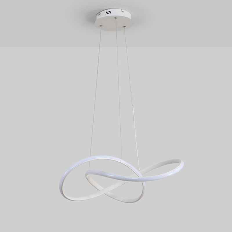 2 Color Optional Twisting Metal Pendant Lamp Simplicity LED Chandelier Light for Office