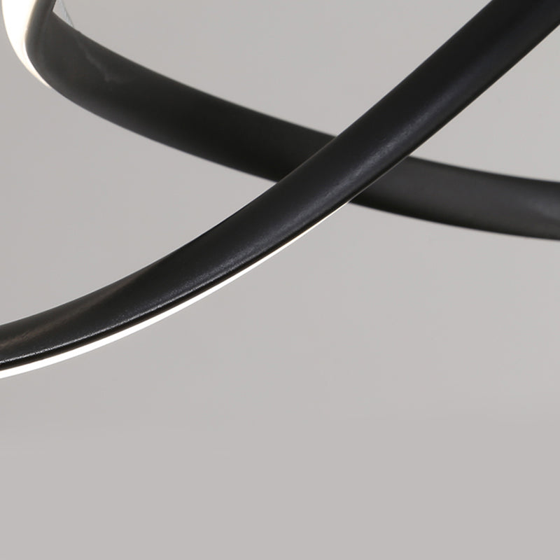 2 Color Optional Twisting Metal Pendant Lamp Simplicity LED Chandelier Light for Office