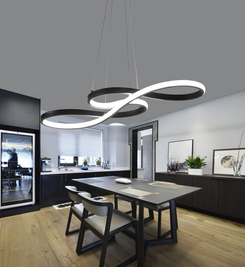 29.5" Wide Modernist LED Chandelier Lamp Acrylic Hanging Light for Living Room