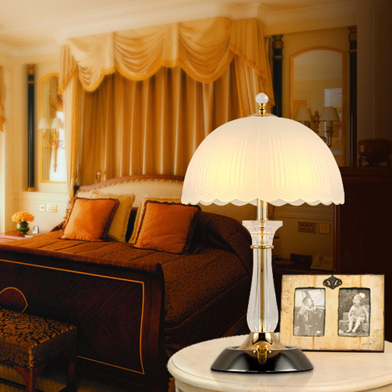 Ultra-moderne Einfachheit Domtisch Lampe weiße Glas Nachttisch-Lampe für Schlafzimmer