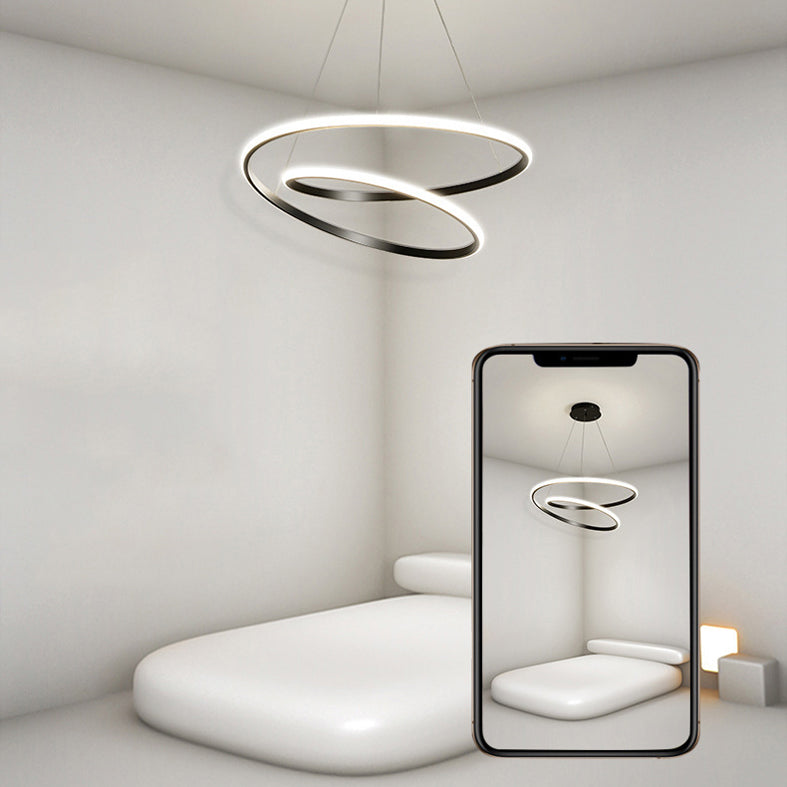 24" Wide Modern Chandelier LED Hanging Ceiling Lights for Living Room Dining Room