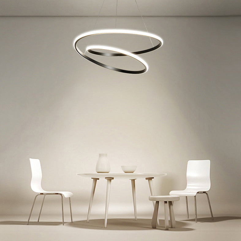 24" Wide Modern Chandelier LED Hanging Ceiling Lights for Living Room Dining Room