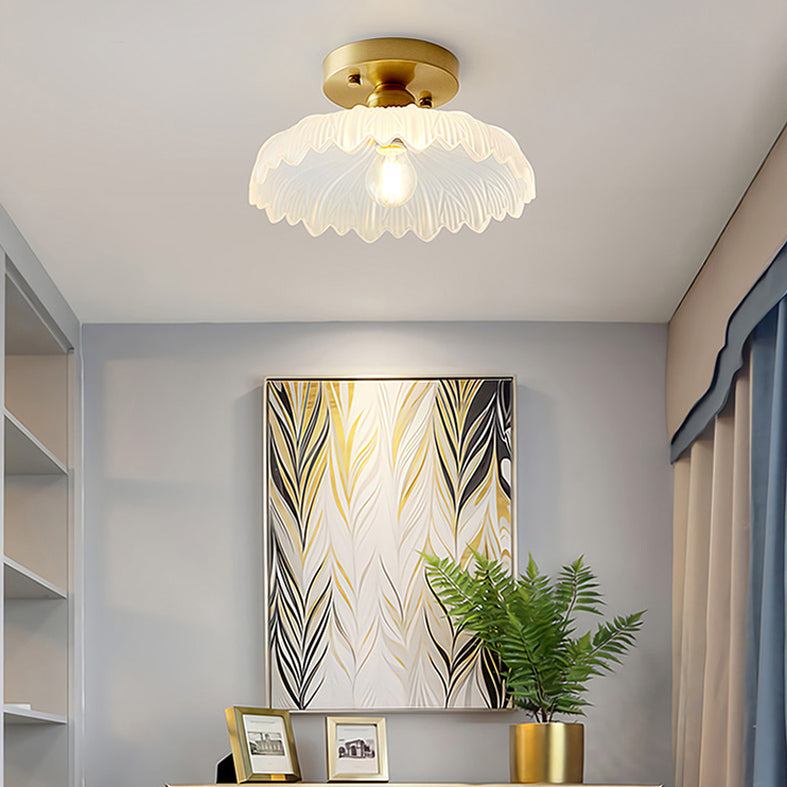 Nordische Einfachheit Glas Flush Deckenleuchte Licht mit wenig Schwarz Kleid Schatten
