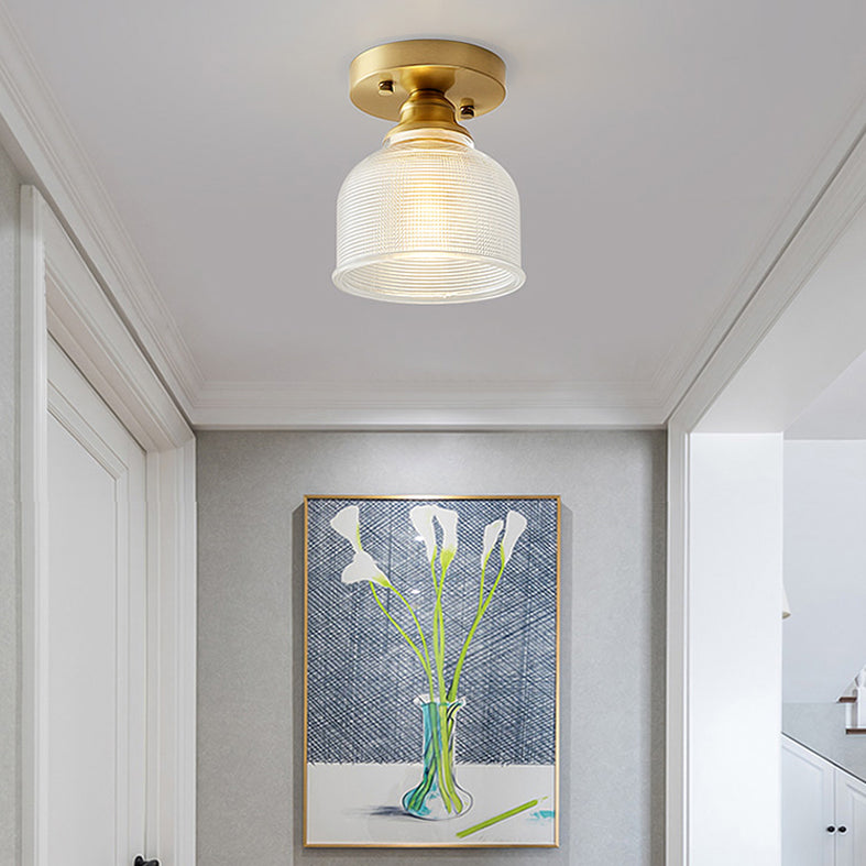 Nordische Einfachheit Glas Flush Deckenleuchte Licht mit wenig Schwarz Kleid Schatten