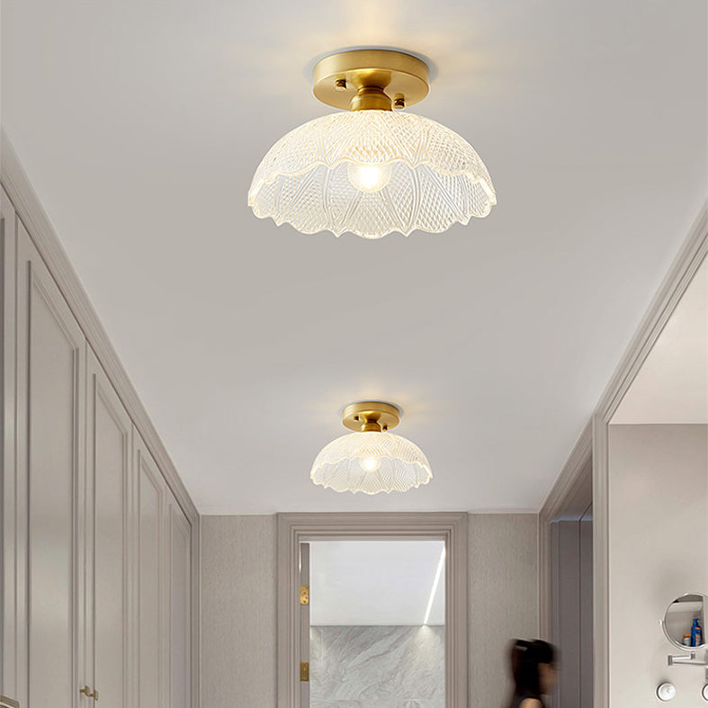 Nordische Einfachheit Glas Flush Deckenleuchte Licht mit wenig Schwarz Kleid Schatten