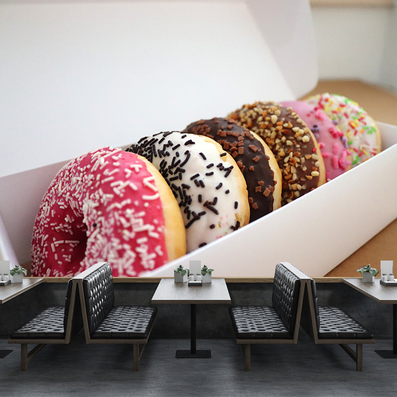 Tasty Donut Wall Mural Decal Modern Decorative for Dessert Shop,Personalized Size