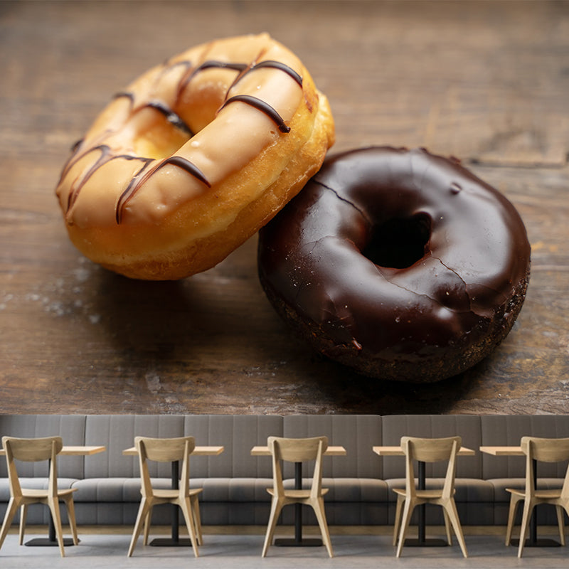 Tasty Donut Wall Mural Decal Modern Decorative for Dessert Shop,Personalized Size