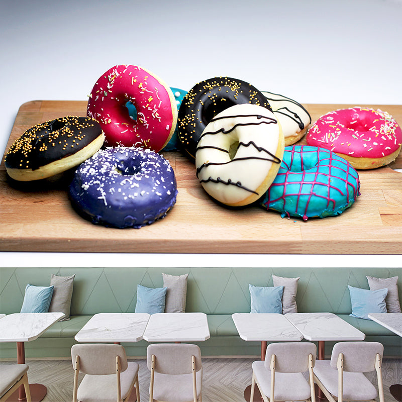 Tasty Donut Wall Mural Decal Modern Decorative for Dessert Shop,Personalized Size