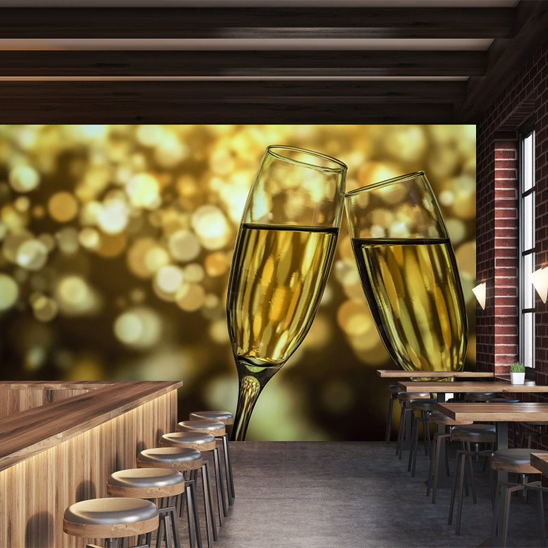 Contemporary Wine Mural Wallpaper Decorative Restaurant Wall Art, Stain Resistant