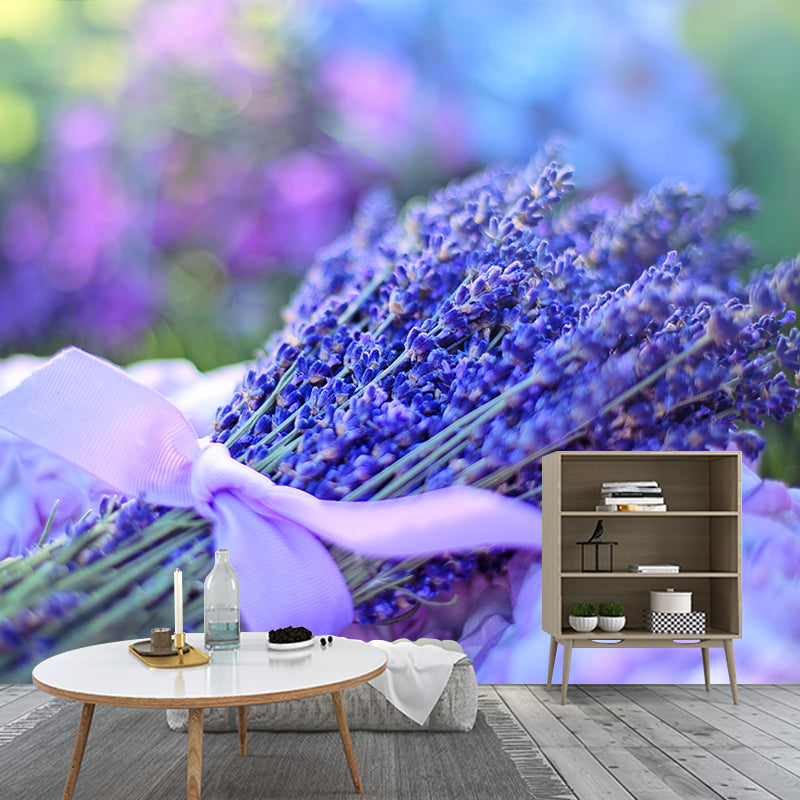 Contemporary Photography Beautiful Lavender Mural in Purple for Home Decor
