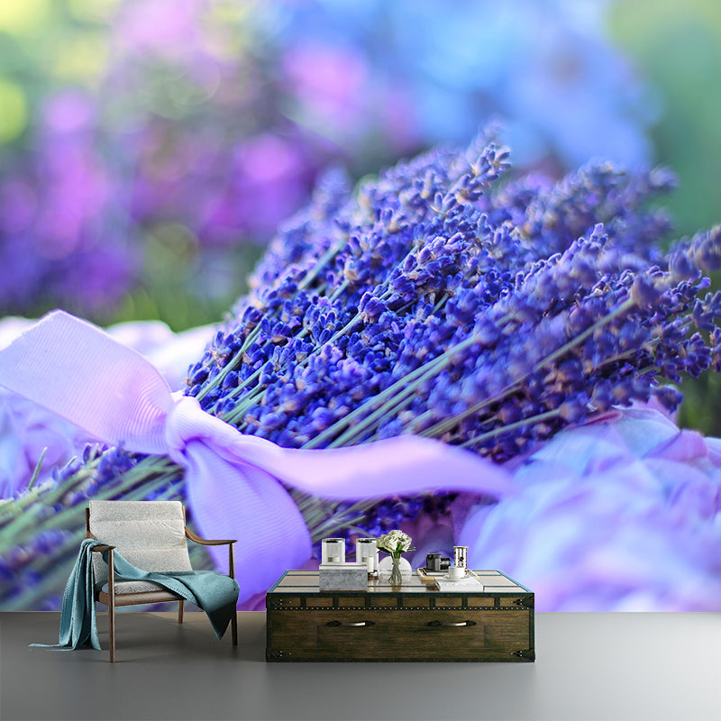 Contemporary Photography Beautiful Lavender Mural in Purple for Home Decor