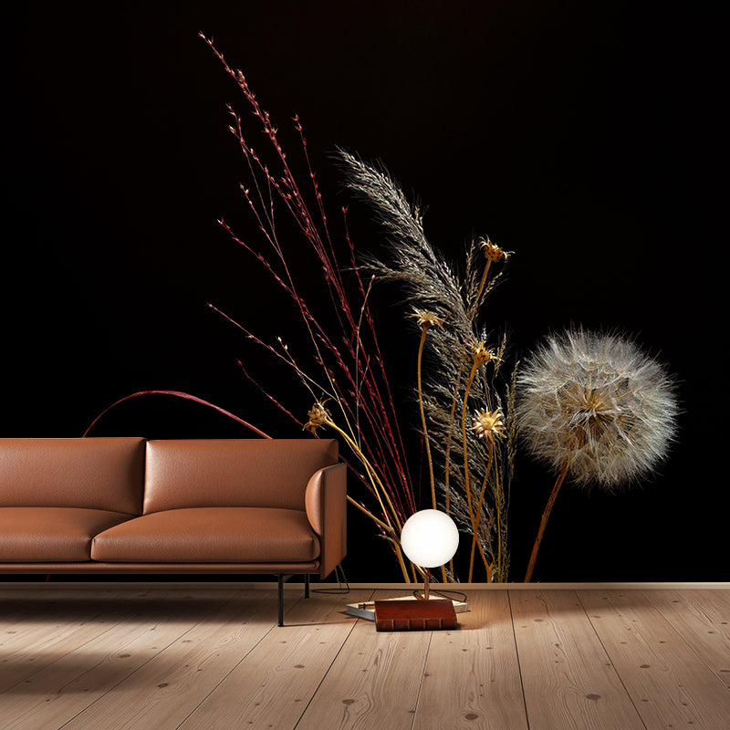 Photographie contemporaine, pissenlit en fleurs, peinture murale, couleur douce, pour la décoration de la maison