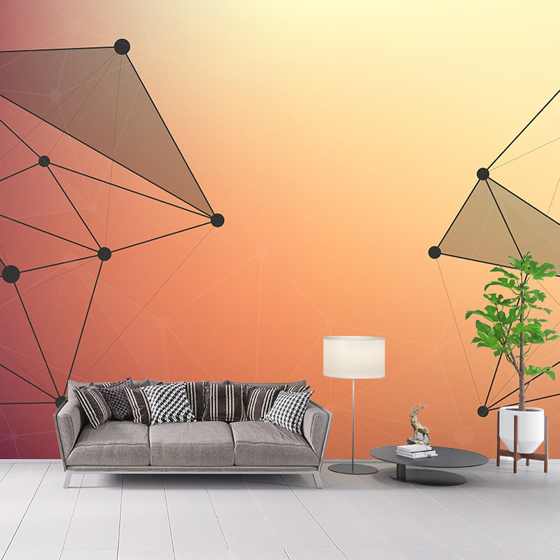Moisture Resistant Geometry Wall Mural Modernism with Point and Line Pattern Wall Decor