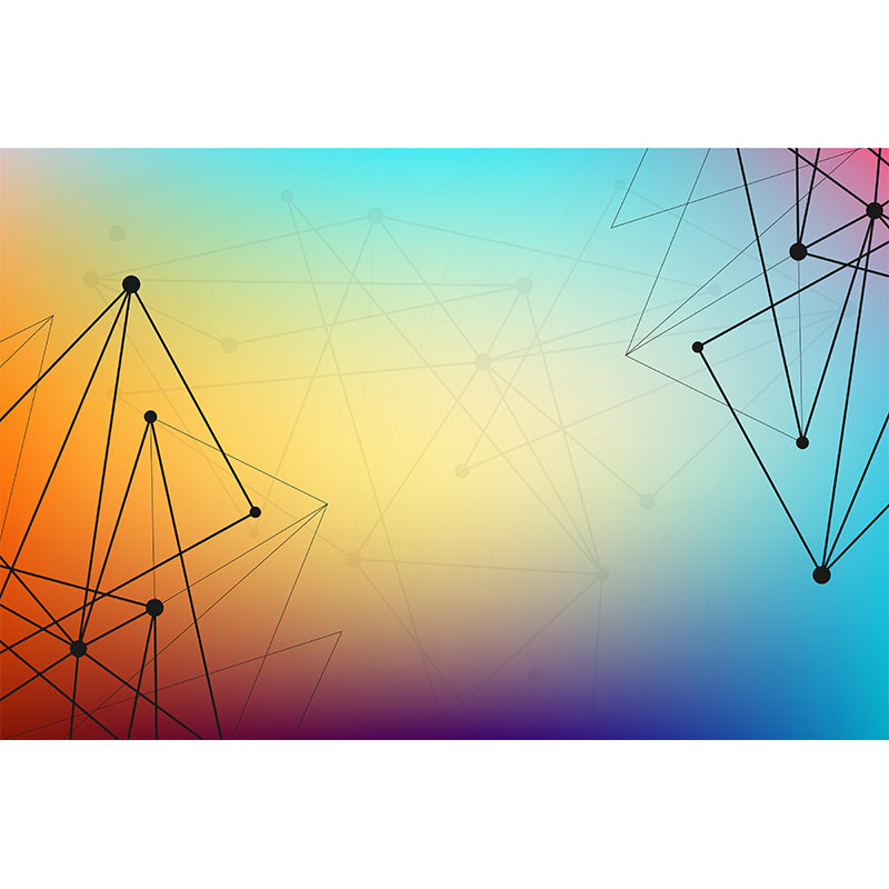 Moisture Resistant Geometry Wall Mural Modernism with Point and Line Pattern Wall Decor