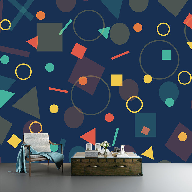 Illustration Geometric Wallpaper Mural Contemporary Wall Decor for House Interior