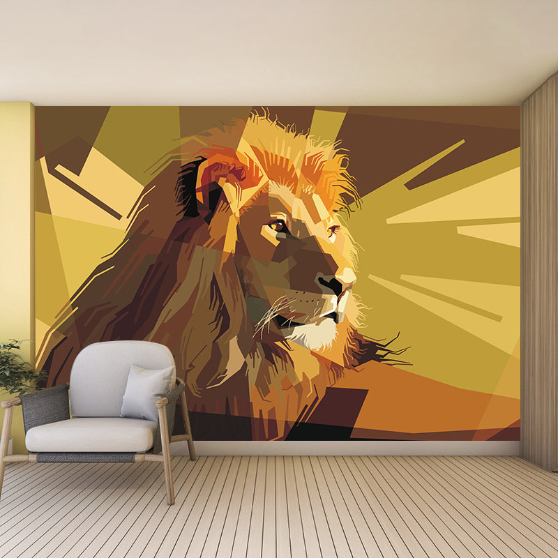 Cute Cartoon Animal Pattern Wall Covering Stain-Resistant Wall Mural for Kid's Bedroom