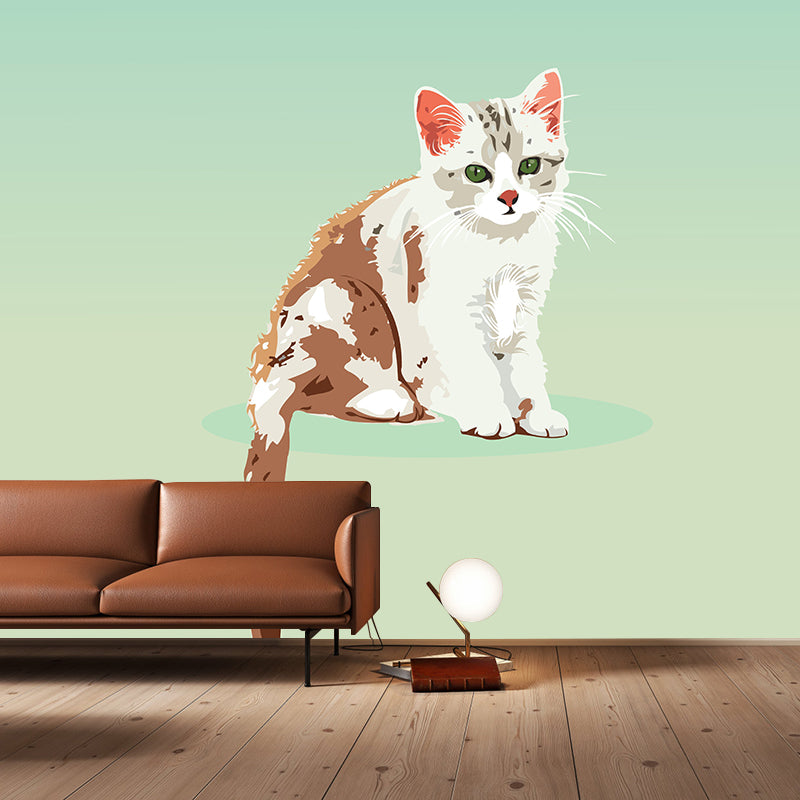 Cute Cartoon Animal Pattern Wall Covering Stain-Resistant Wall Mural for Kid's Bedroom