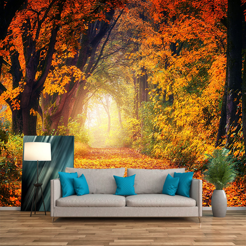Autumn Forest Landscape Mural Moisture Resistant Modern Style Bedroom Wall Art