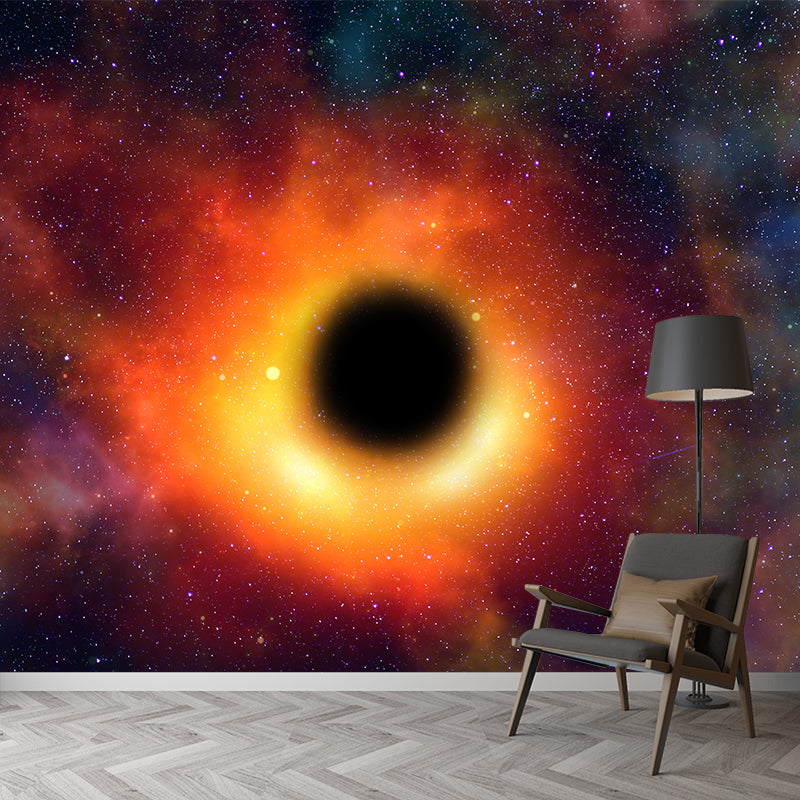 Dark Outer Space Wall Murals Stain Resistant Wall Art for Aisle Corridor