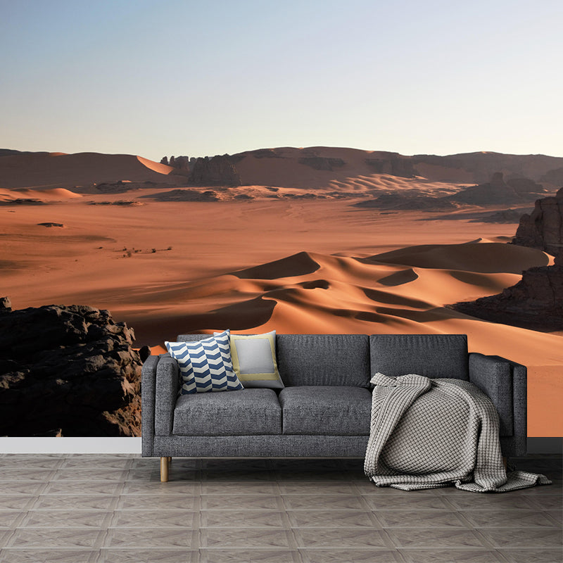Barren Desert Landscape Mural Moisture Resistant Modern Style Bedroom Wall Art