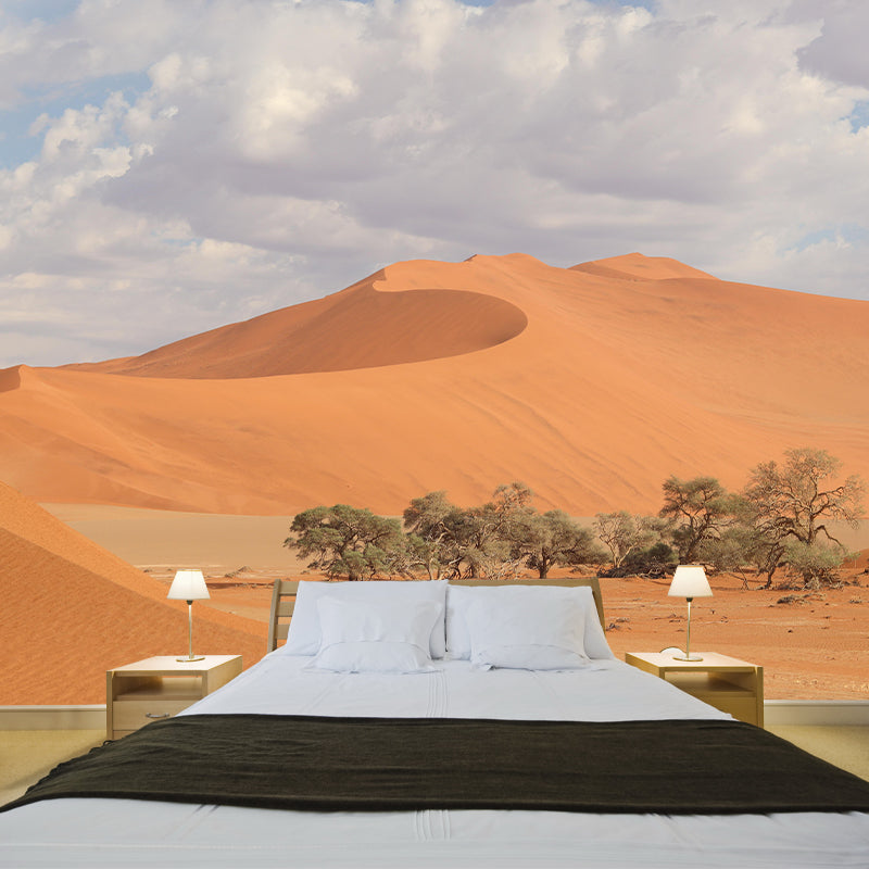 Photography Mural with Namibia's Desert Moisture Resistant Modern Style Bathroom Wall Art