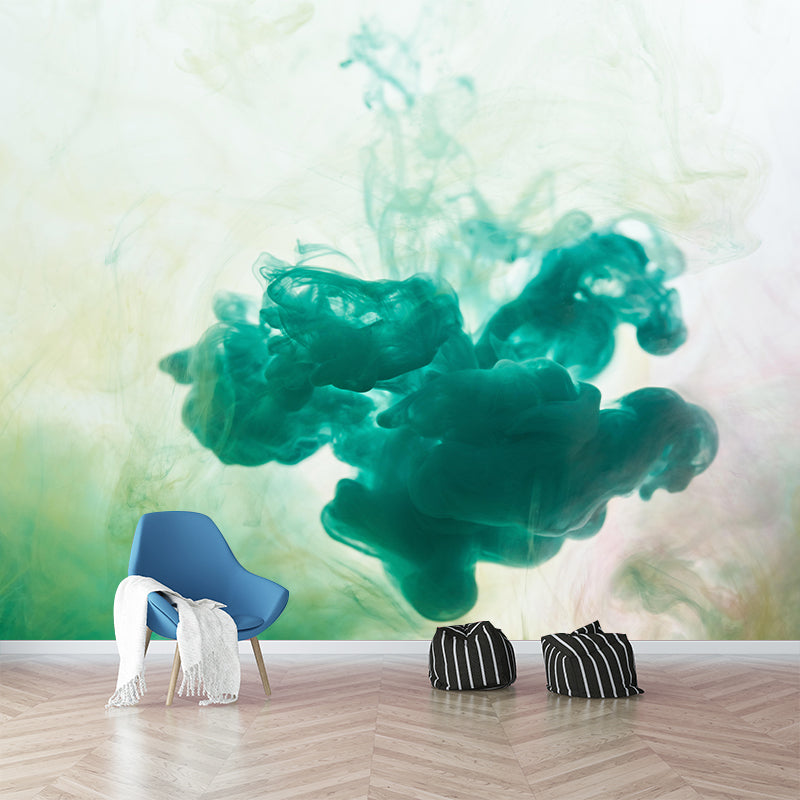 Modern Style Ink Blooming Mural Decal Novelty Mildew Resistant Abstract Wall Art